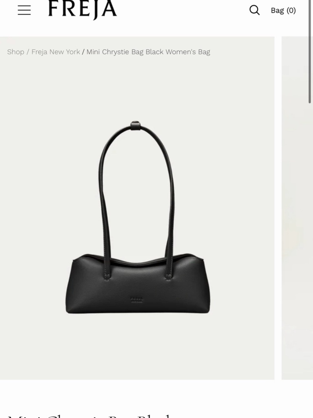 Freja Mini Chrystie Shoulder Bag in Black